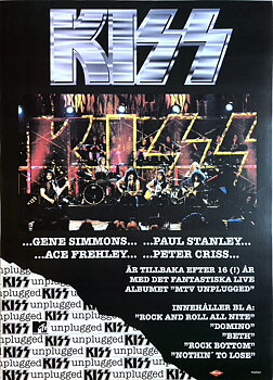 KISS - MTV Unplugged (1995) LP promo affisch