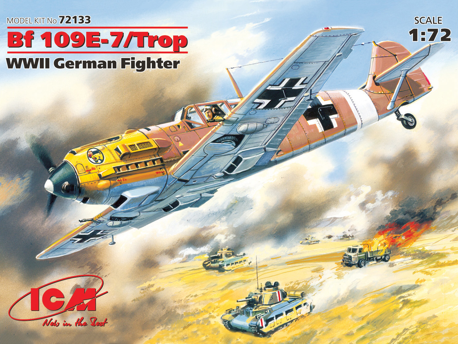 1/72 Messerschmitt Bf 109E-7/Trop, WWII German Fighter