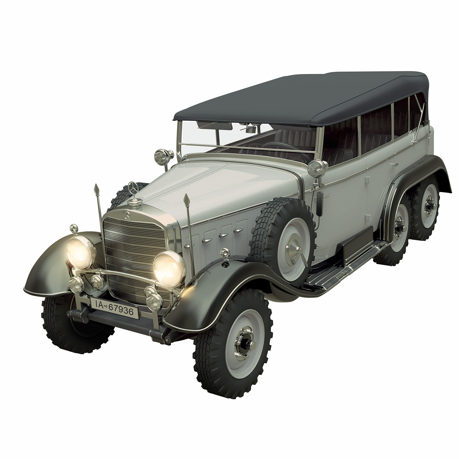 G4 (1935 production) Soft Top, WWII German Staff Car, snap fit/no glue