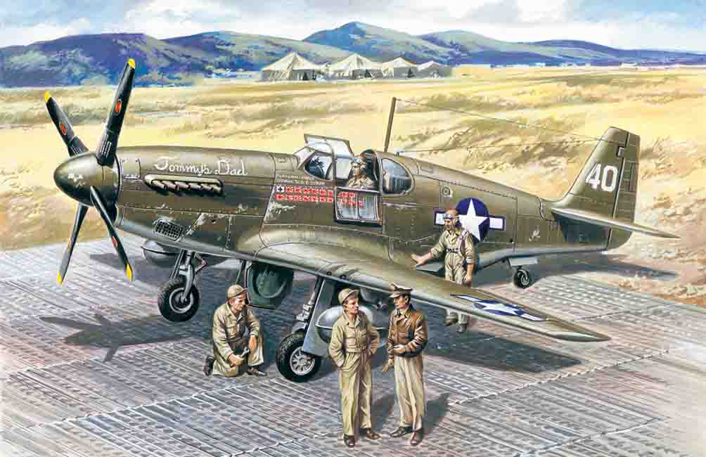 1/48 Mustang P-51B with USAAF Pilots and Ground Personnel