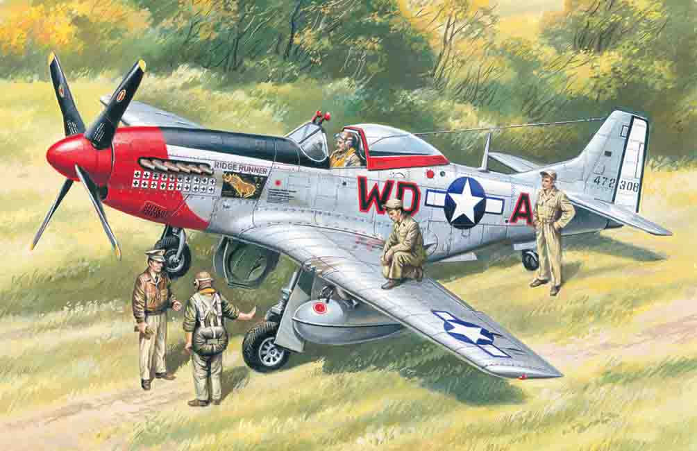1/48 Mustang P-51D with USAAF Pilots and Ground Personnel