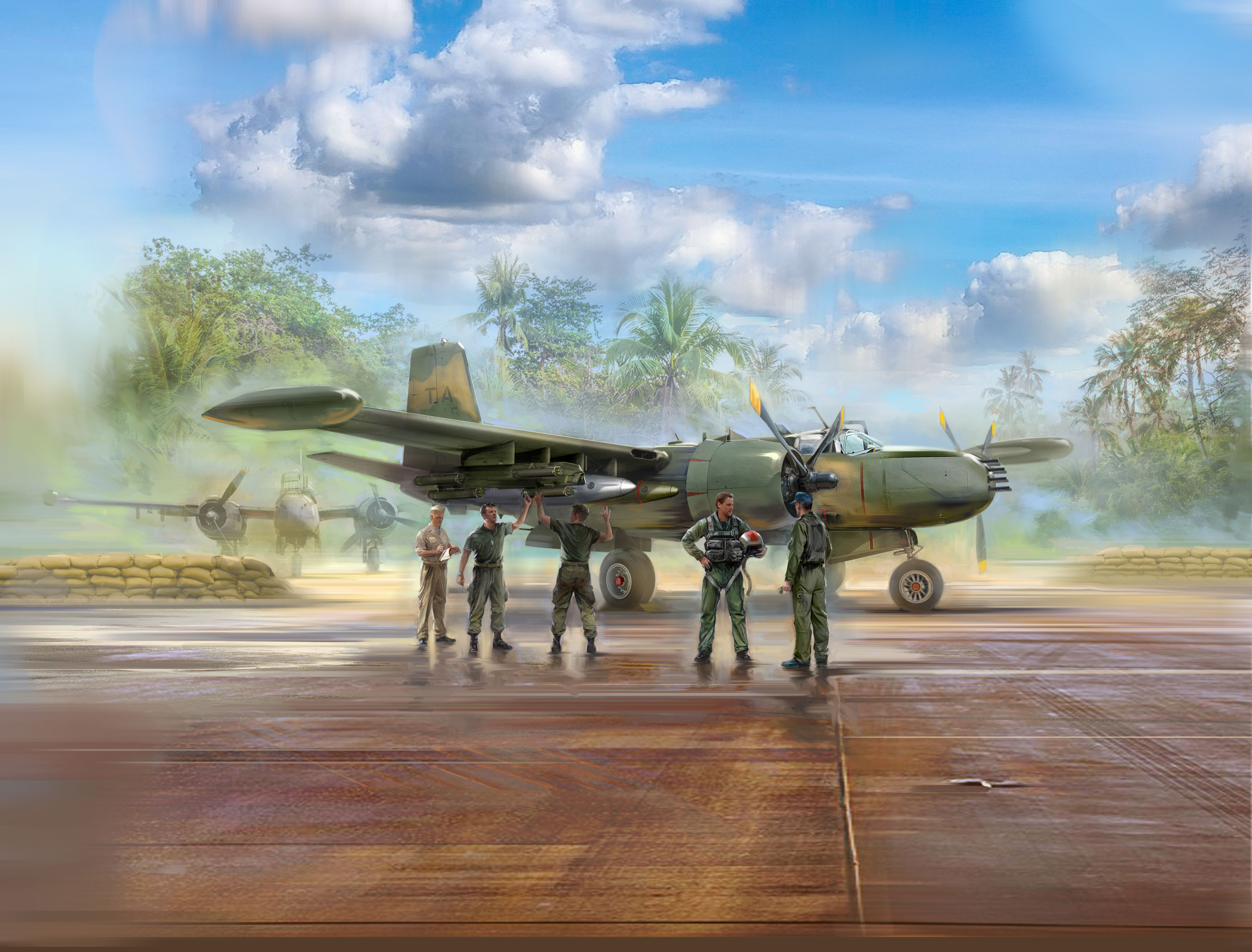 1/48 B-26K with USAF Pilots & Ground Personnel