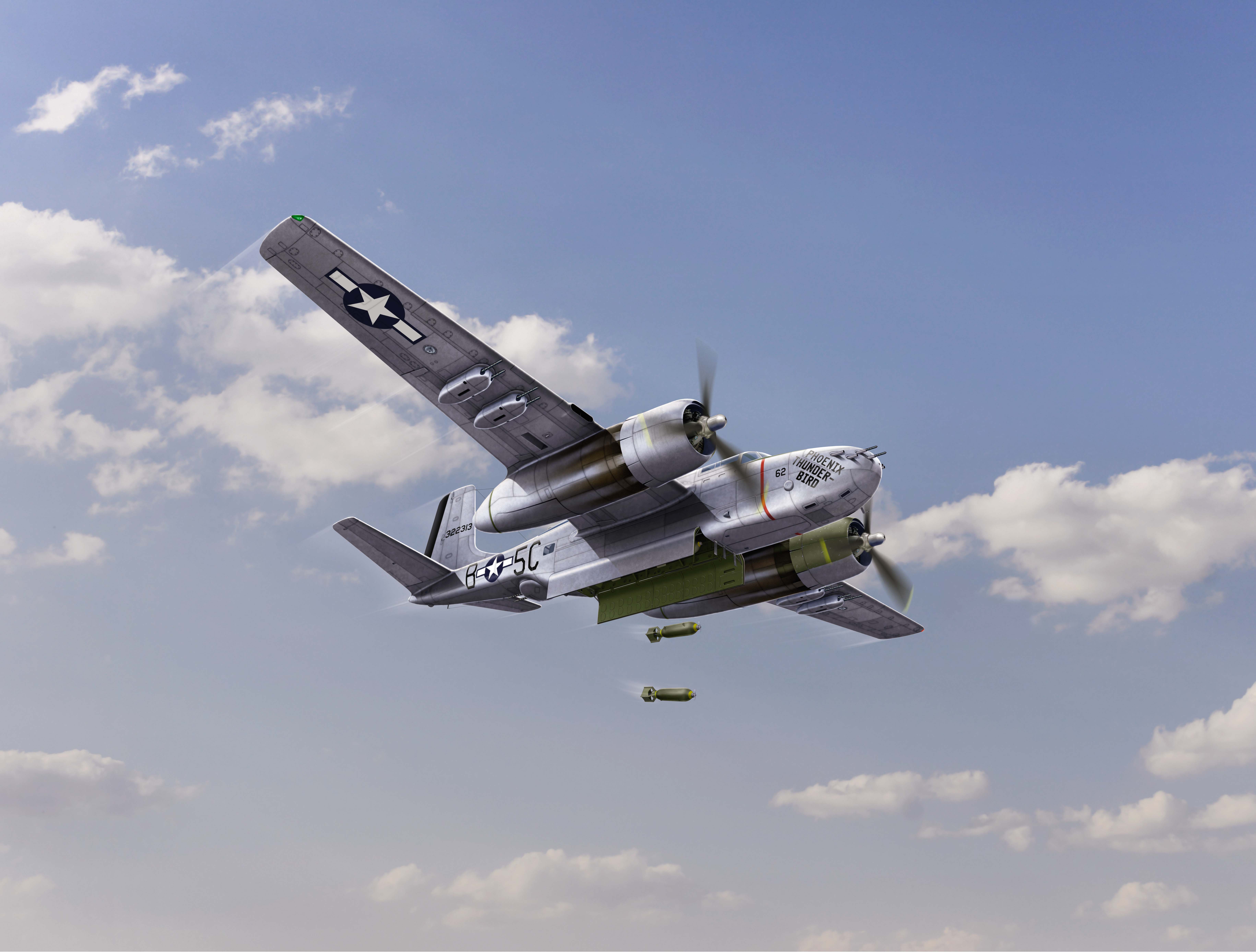 1/48 A-26B-15 Invader, WWII American Bomber