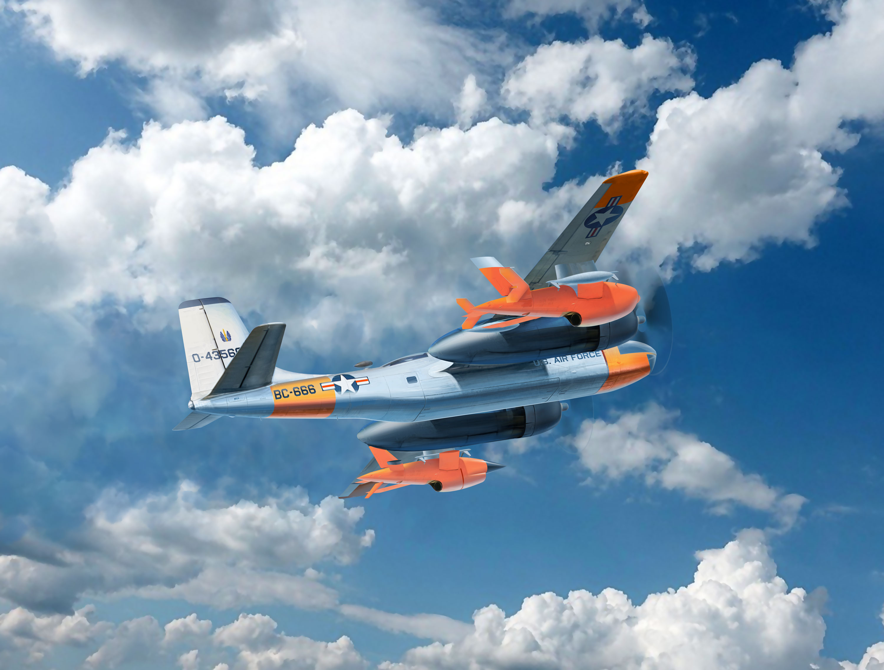 DB-26B/C with Q-2A Firebee drones