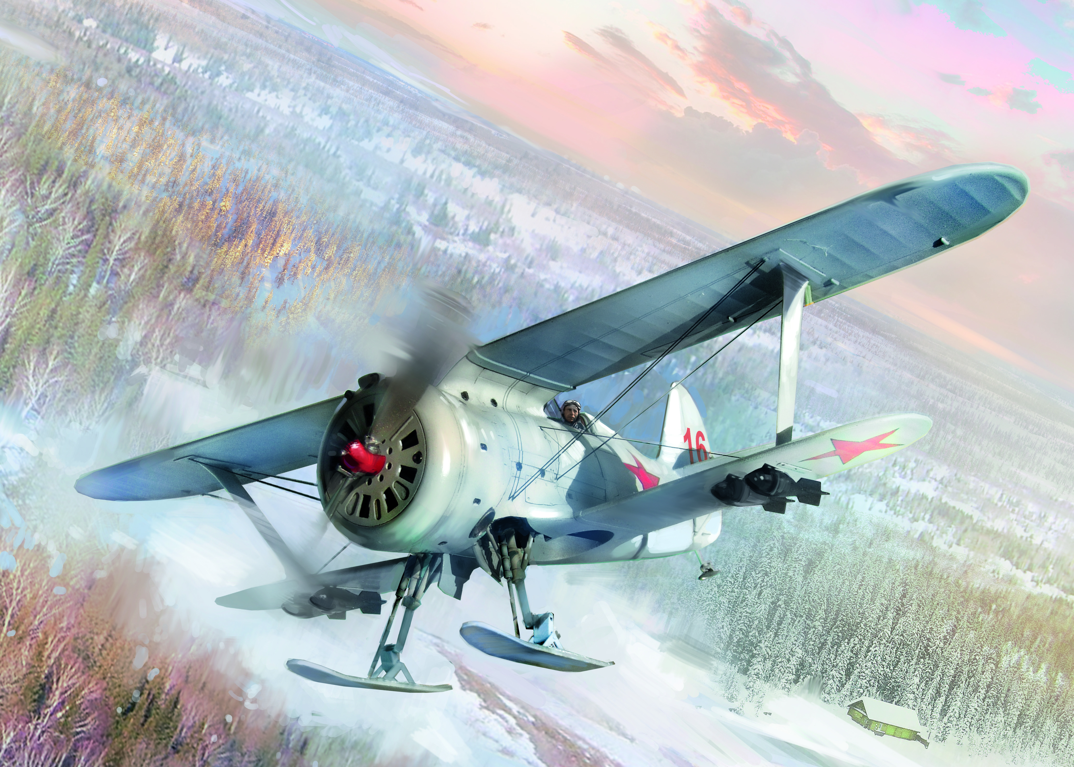 1/32 I-153 (winter version), WWII Soviet Fighter