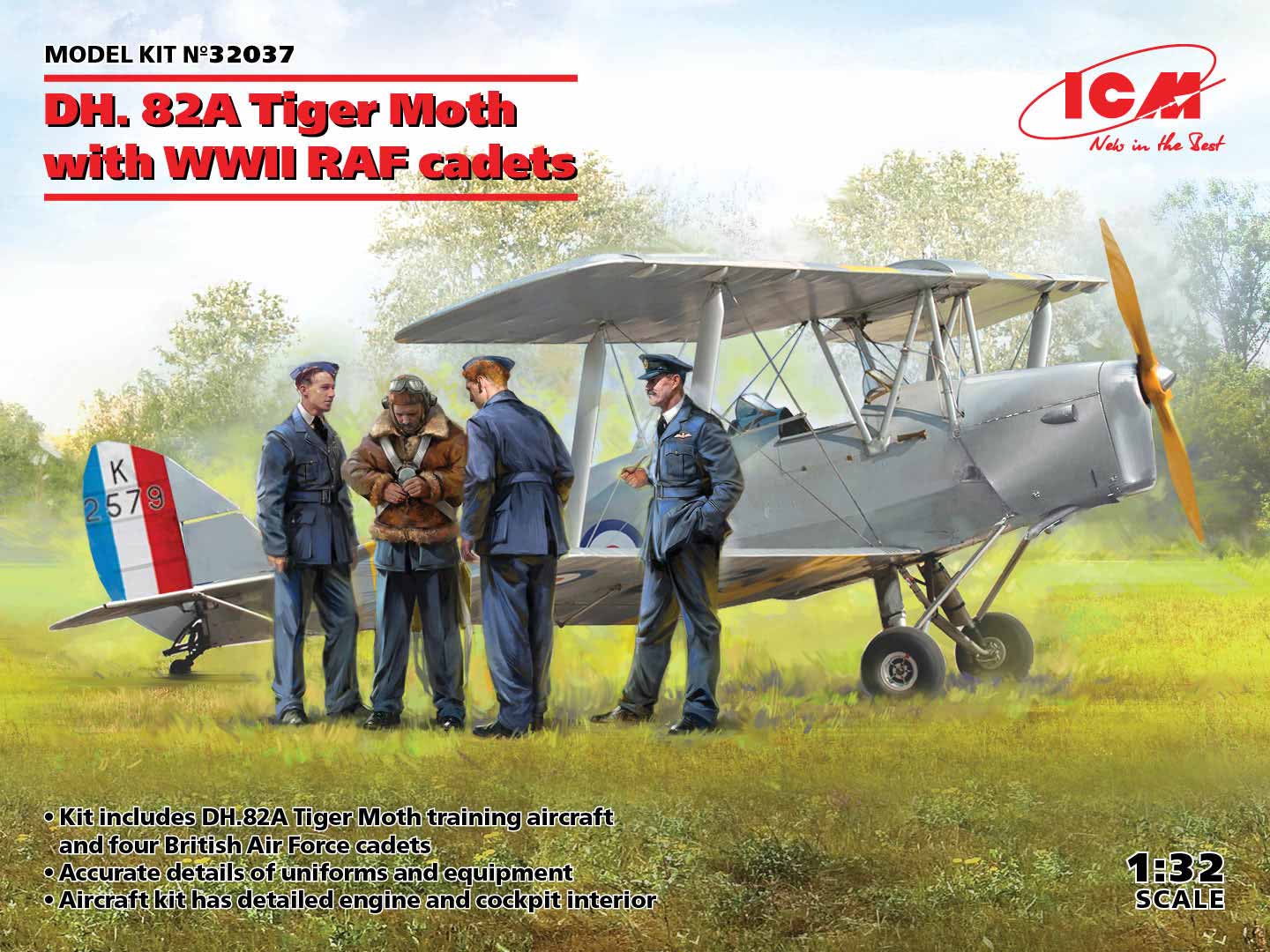 1/32 DH. 82A Tiger Moth with WWII RAF cadets