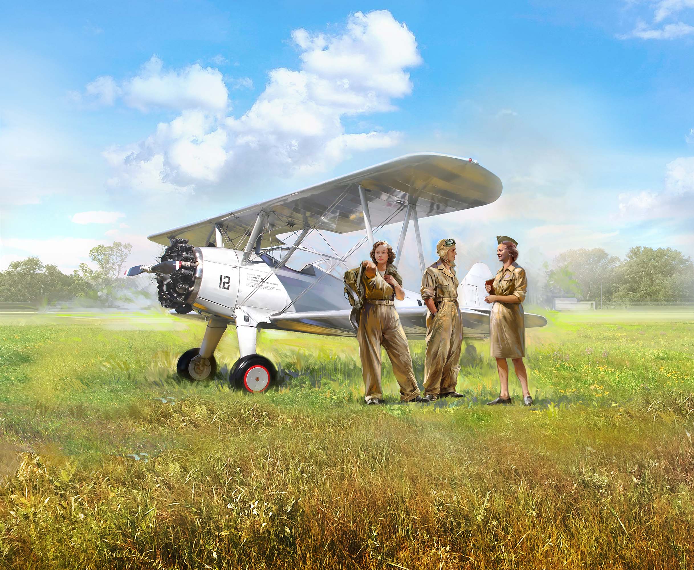 Stearman PT-17 with American Cadets