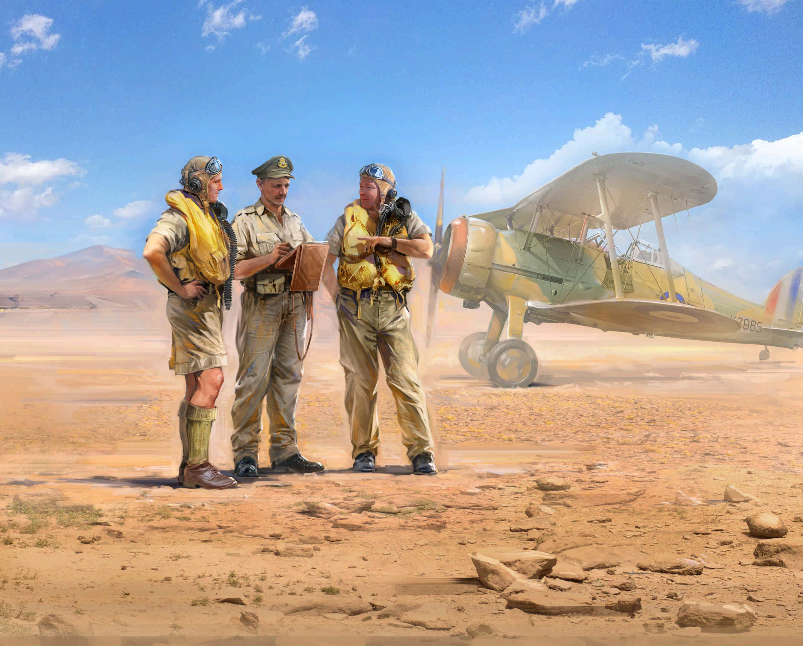 British Pilots in Tropical Uniform (1939-1943) (3 figures)