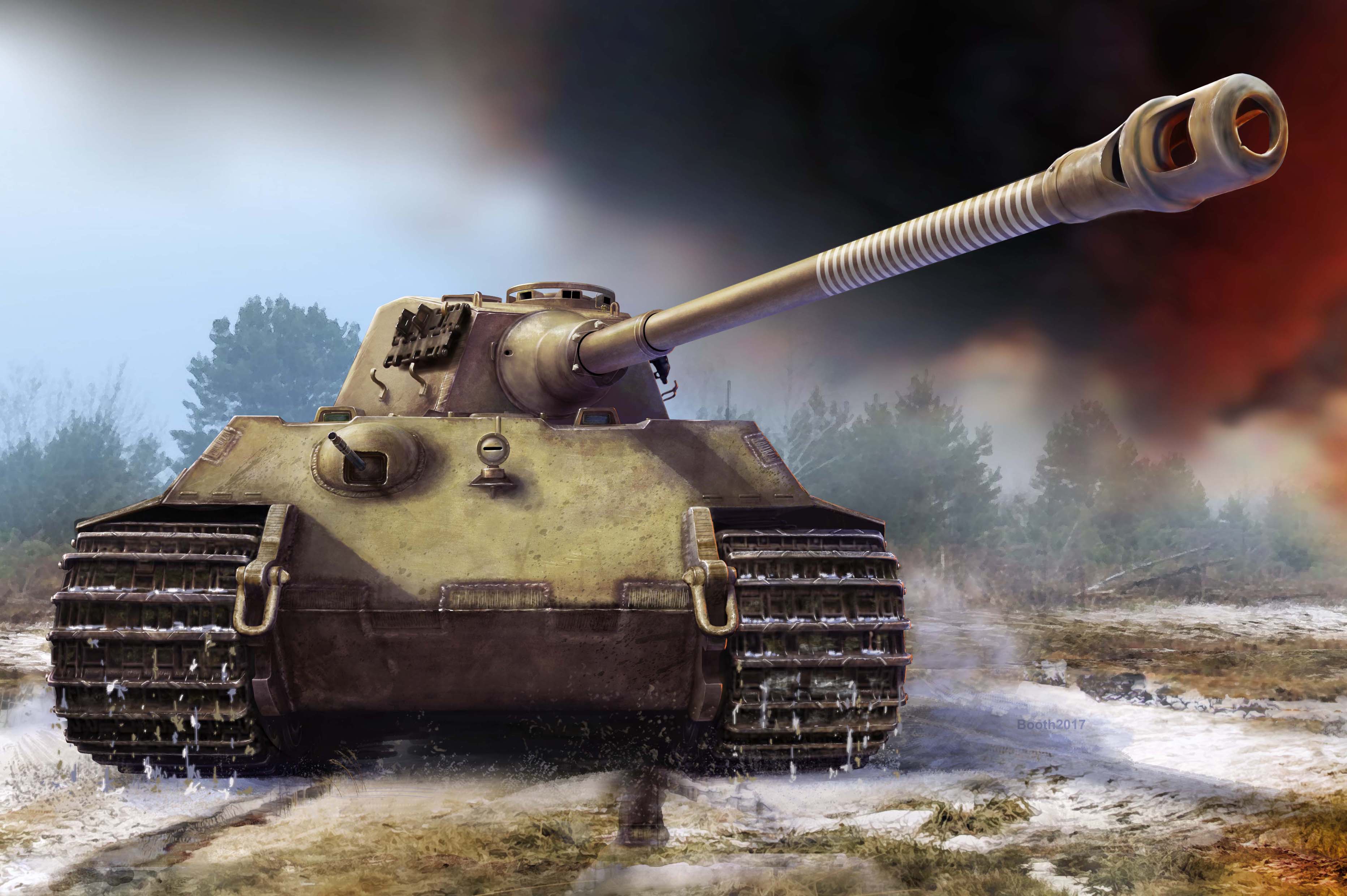 1/35 Pz.Kpfw.VI Ausf.B King Tiger (late production) with full interior, WWII German Heavy Tank