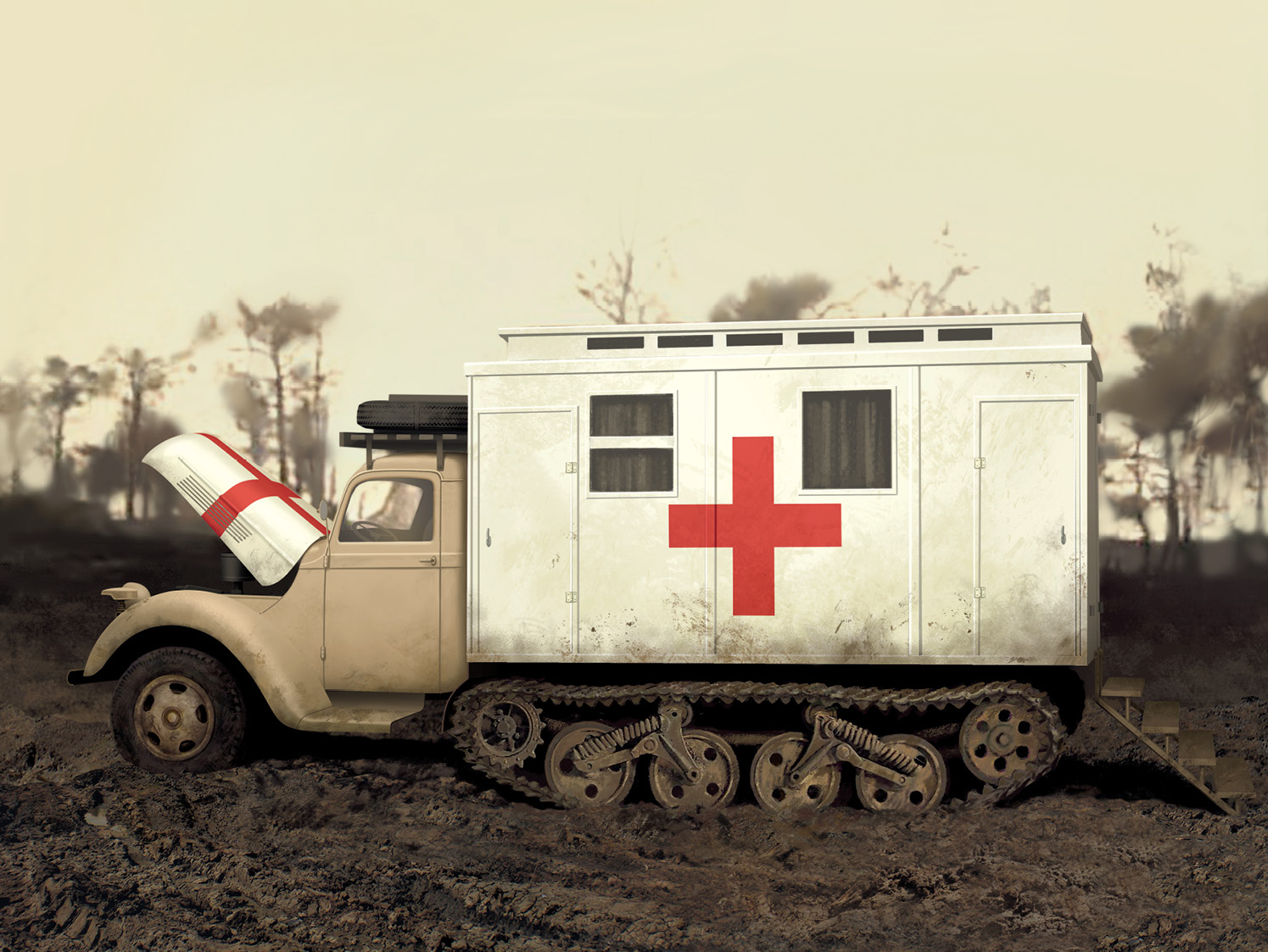 V3000S/SS M Maultier with Shelter, WWII German Truck