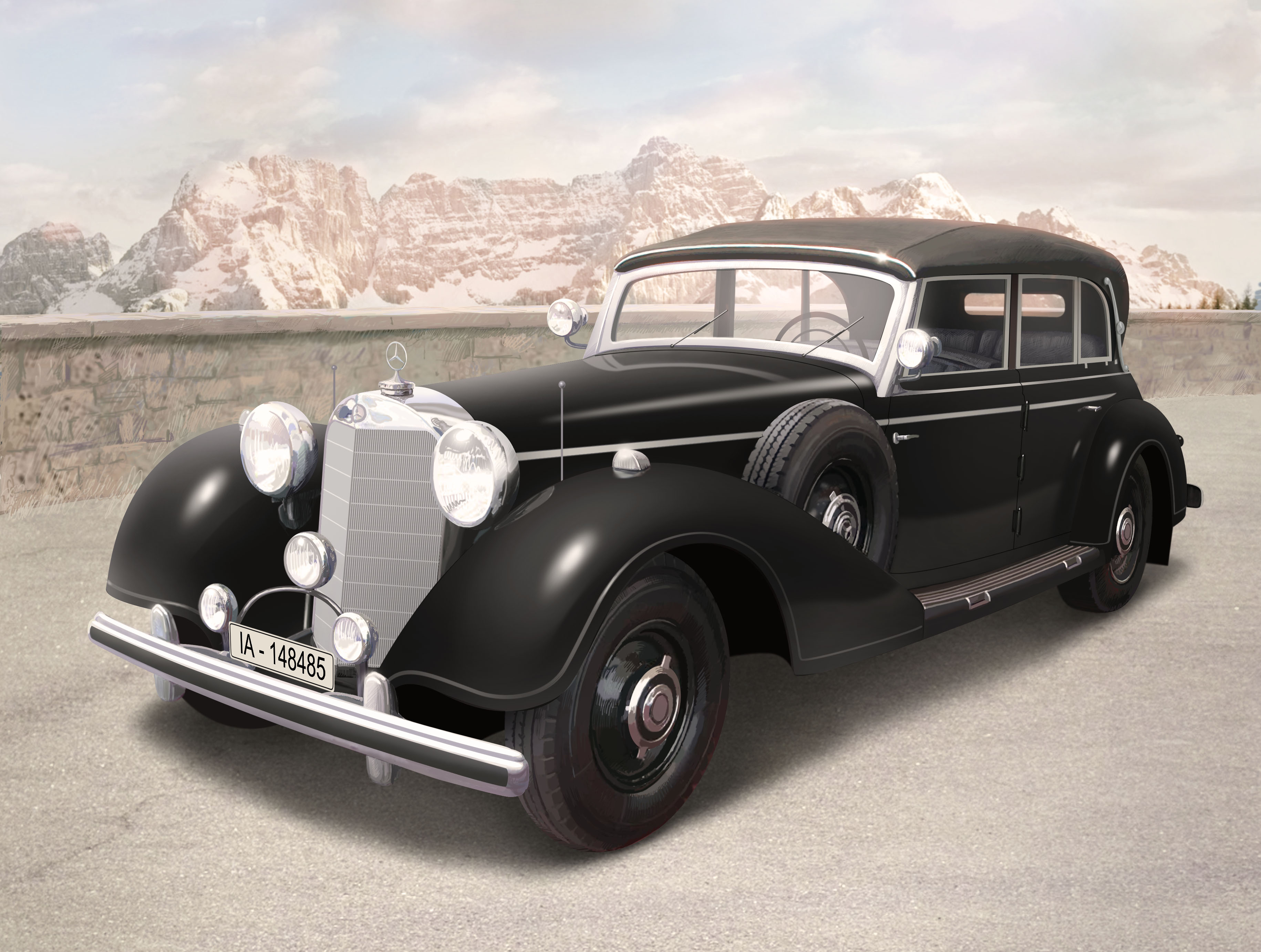 1/35 Typ 770K Tourenwagen Soft Top, WWII German Leaders' Car
