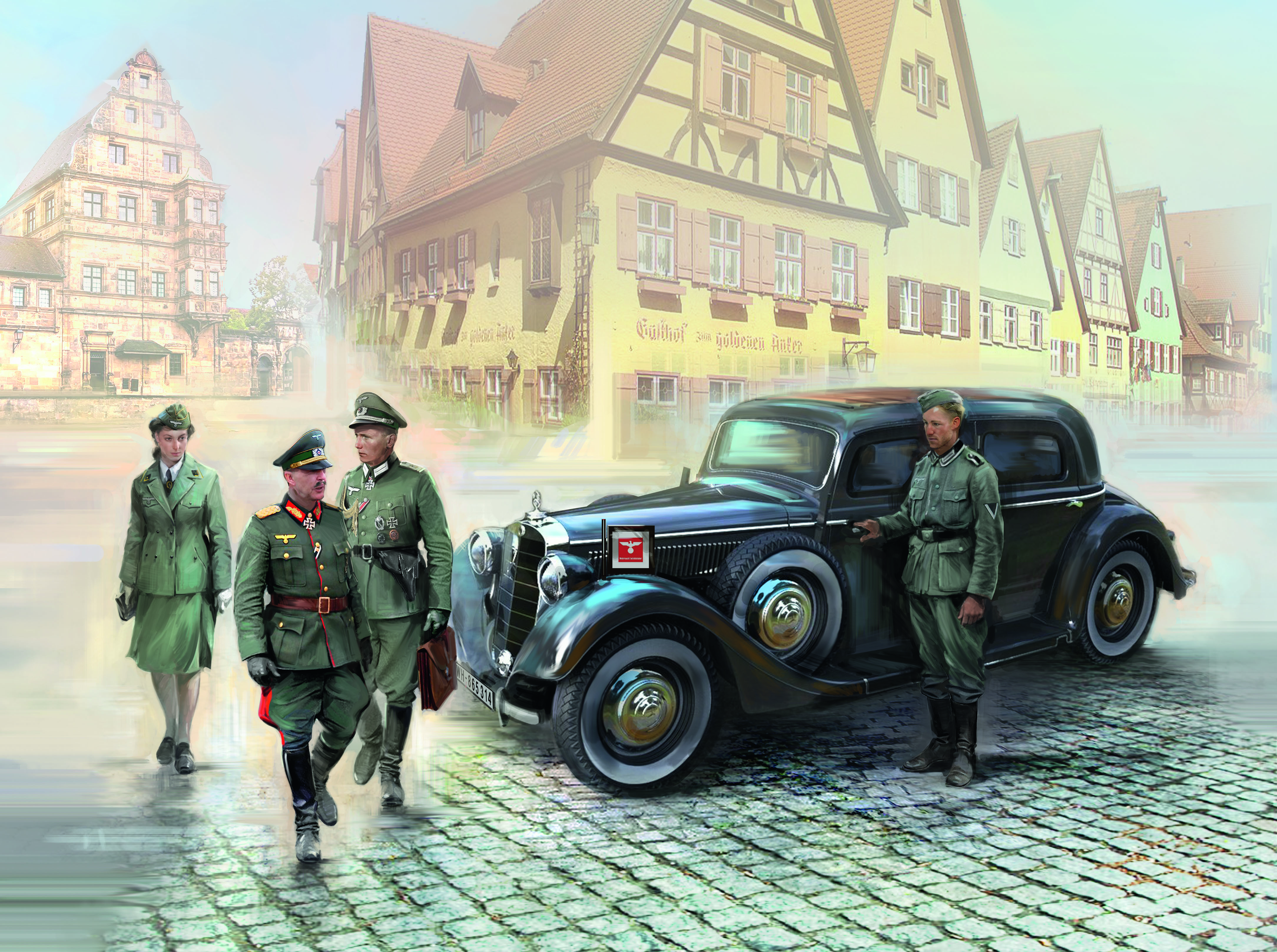 Typ 320 (W142) Saloon with German Staff Personnel