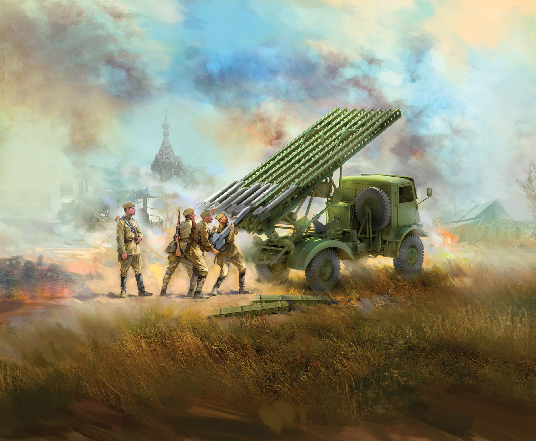 BM-13-16  on W.O.T. 8 chassis with Soviet Crew