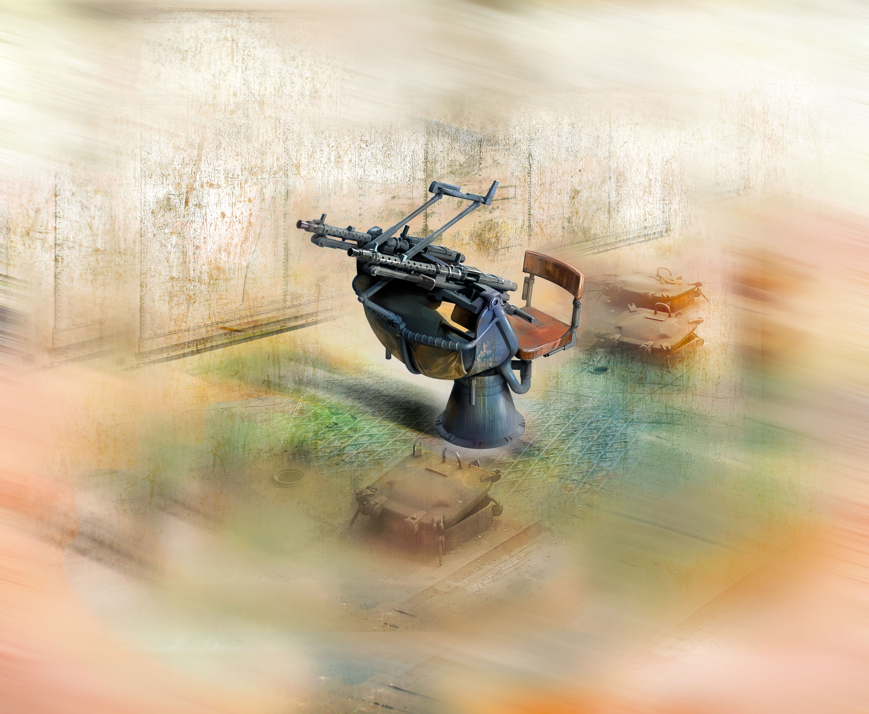 1/35 Zwillingssockel 36, WWII German Anti-aircraft Machihe gun Mount