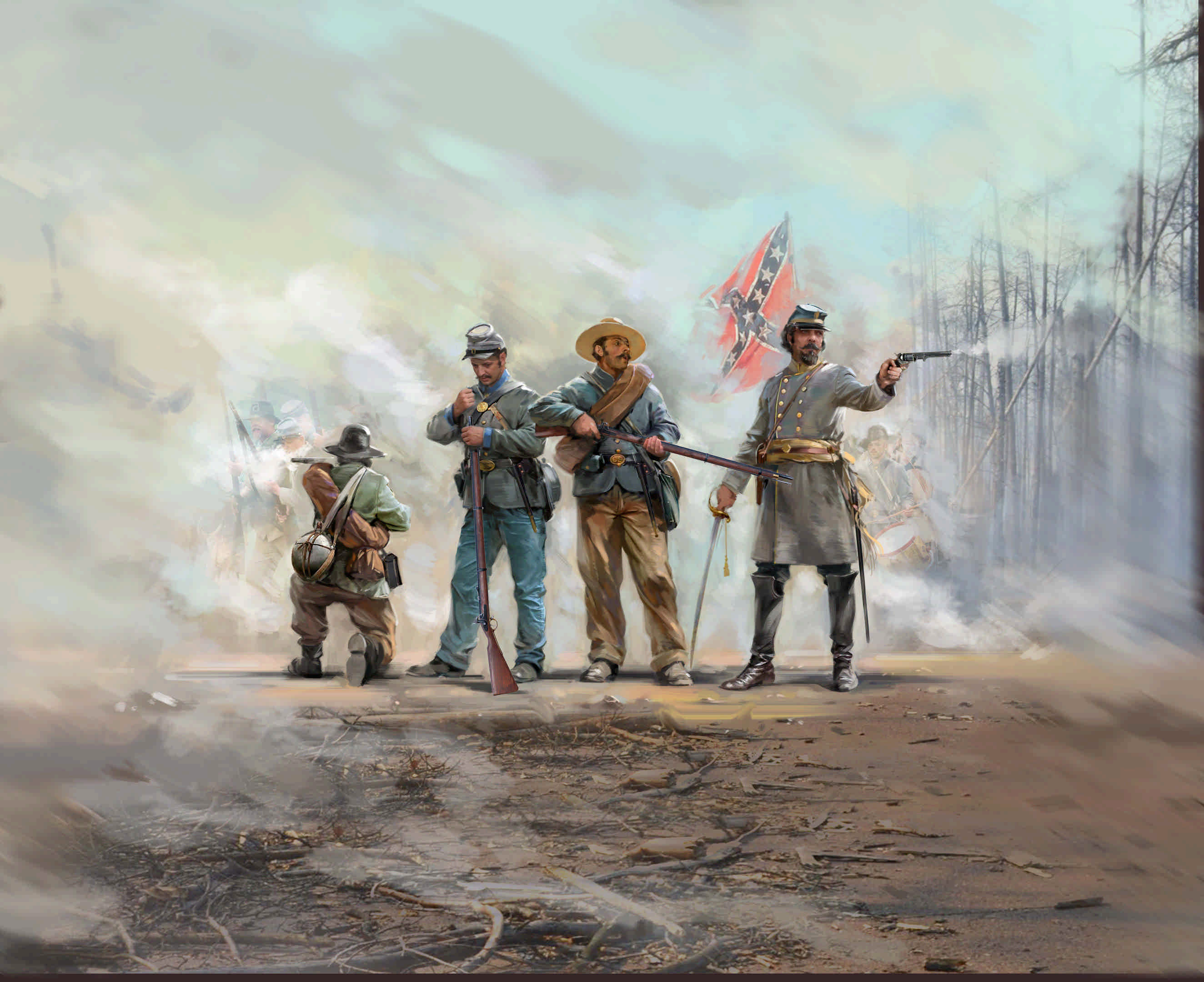 1/35 American Civil War Confederate Infantry. Set #1