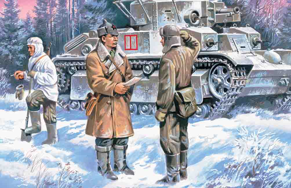 1/35 Red Army Infantry (1939-1942) (3 figures - officer, 2 soldiers)