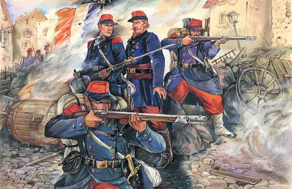 1/35 French Line Infantry (1870-1871) (4 figures - 1 officer, 3 soldiers)