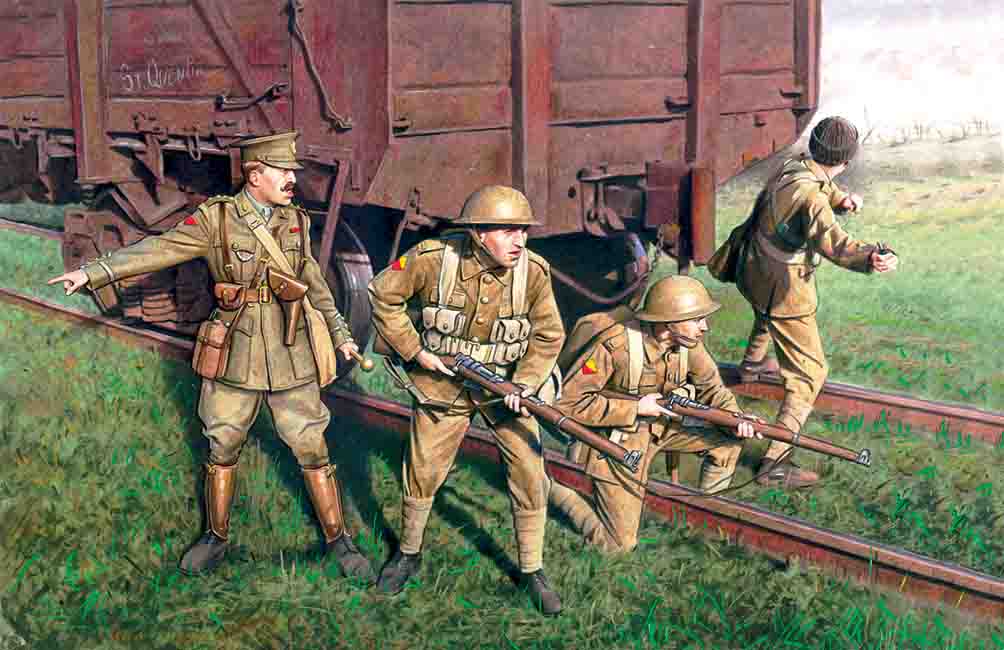 1/35 British Infantry (1917-1918) (4 figures - 1 officer, 3 soldiers)