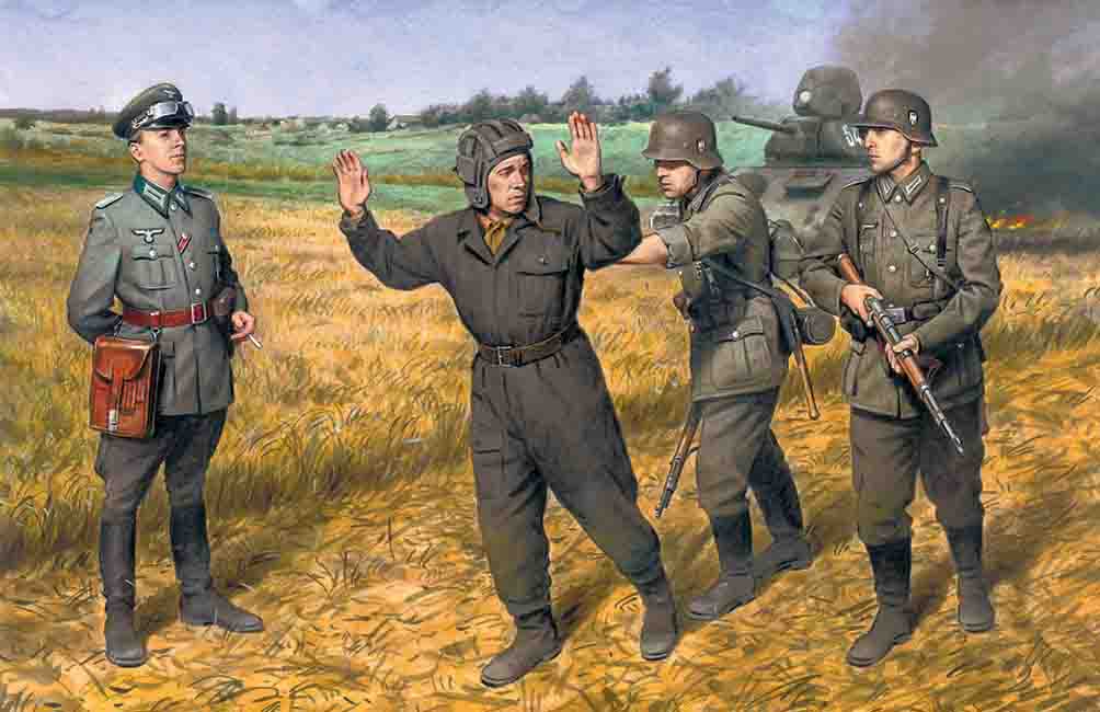 1/35 “Barbarossa” operation, June 22,1941 (4 figures - 1 german officer, 2 german soldiers, 1 captured soviet tankman)