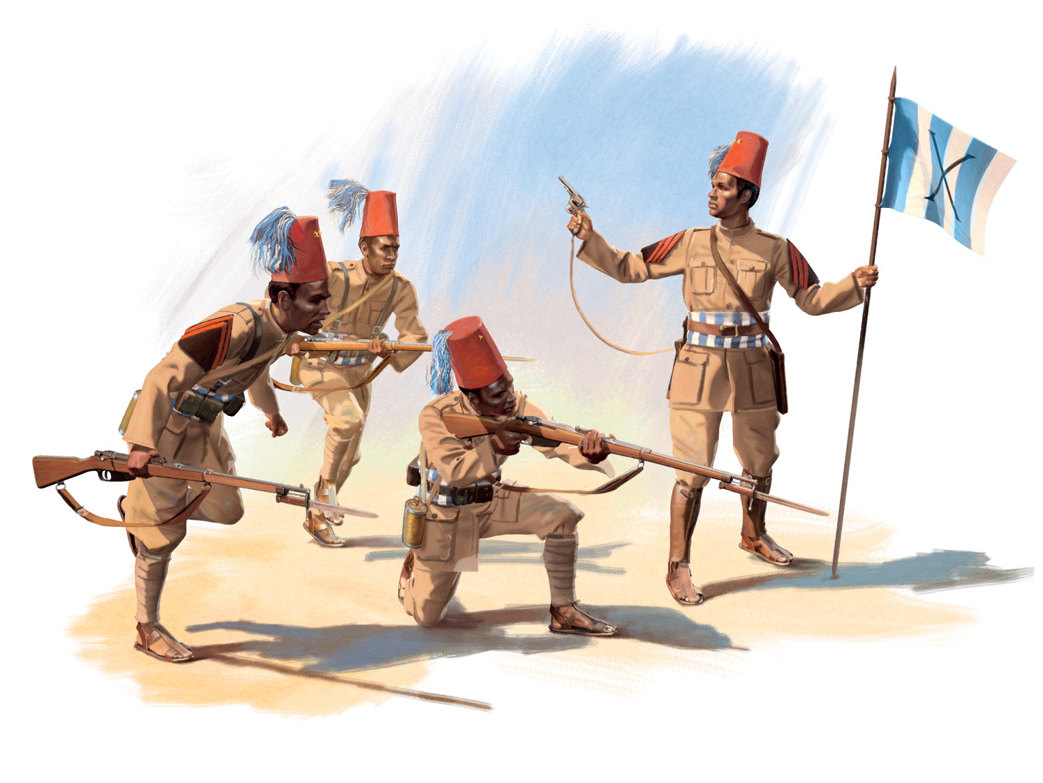 1/35 Eritrean battalions of the Italian ?olonial Army (1939-1940) (4 figures)