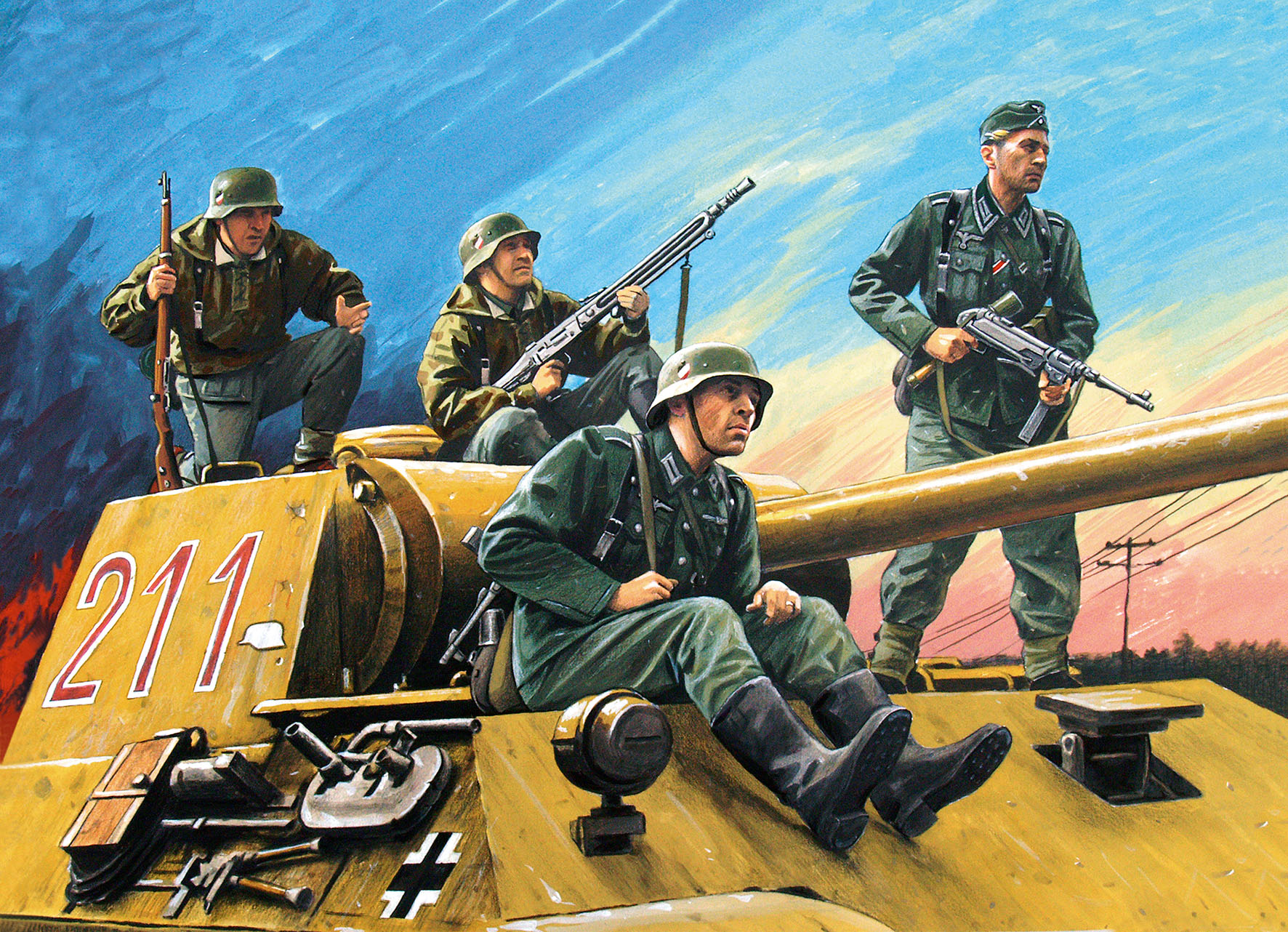 1/35 German Tank Riders (1942-1945),  (4 figures)