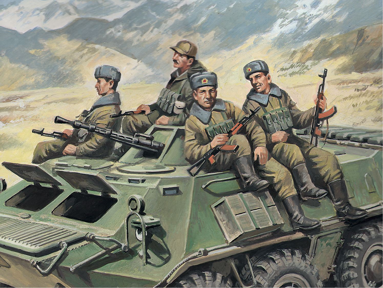 1/35 Soviet Armored Carrier Riders (1979-1991), (4 figures)
