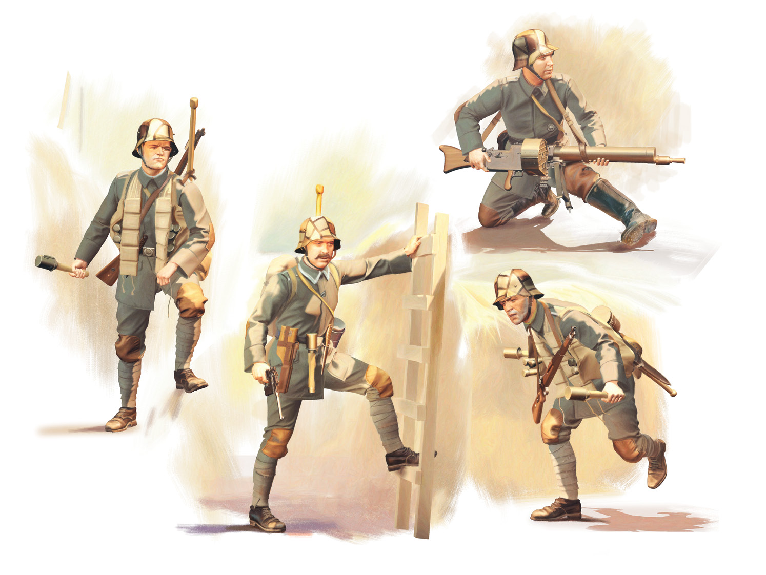 1/35 German Sturmtruppen (1918) (4 figures)