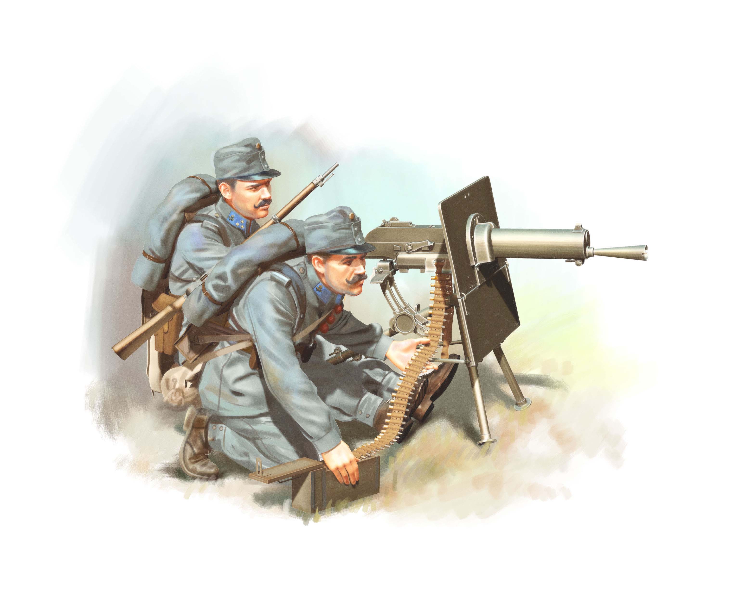 WWI Austro-Hungarian MG Team (2 figures)