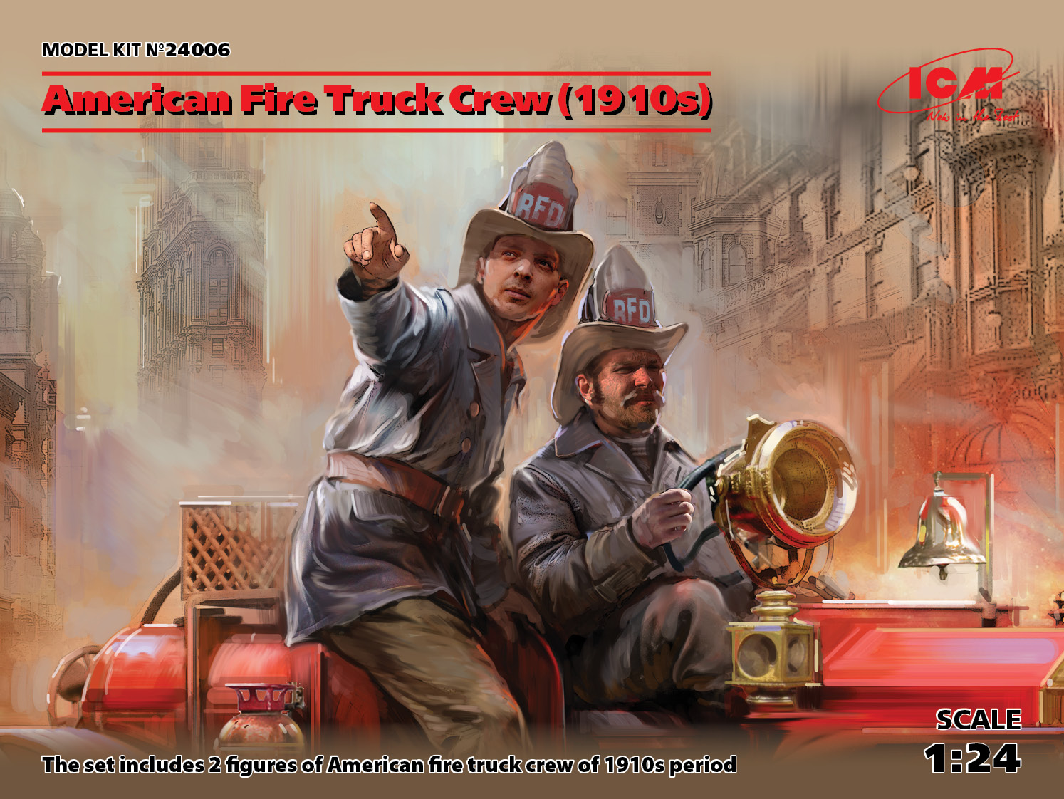1/24 American Fire Truck Crew (1910s) (2 figures)