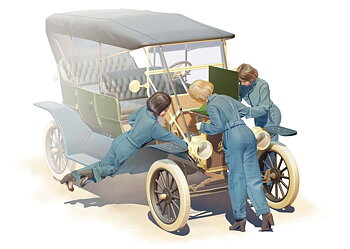 American mechanics (1910s) (3 figures)