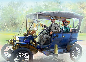 American Motorists (1910s) (1 male, 1 female figures)