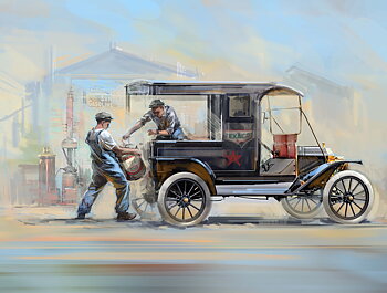 1/24 Gasoline Delivery, Model T 1912 Delivery Car with American Gasoline Loaders