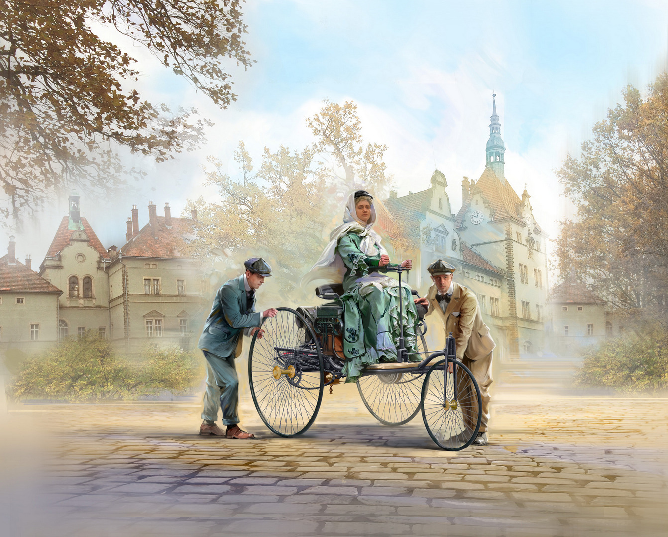1/24 Benz Patent-Motorwagen 1886 with Mrs. Benz & Sons