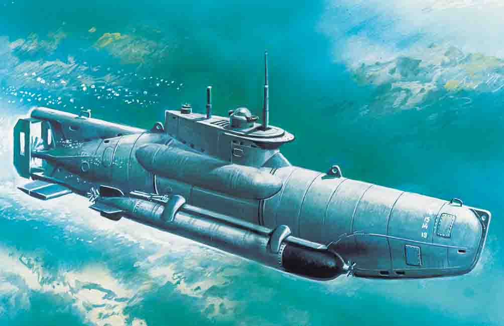 1/72 U-Boat Type XXVIIB “Seehund” (late), WWII German Midget Submarine