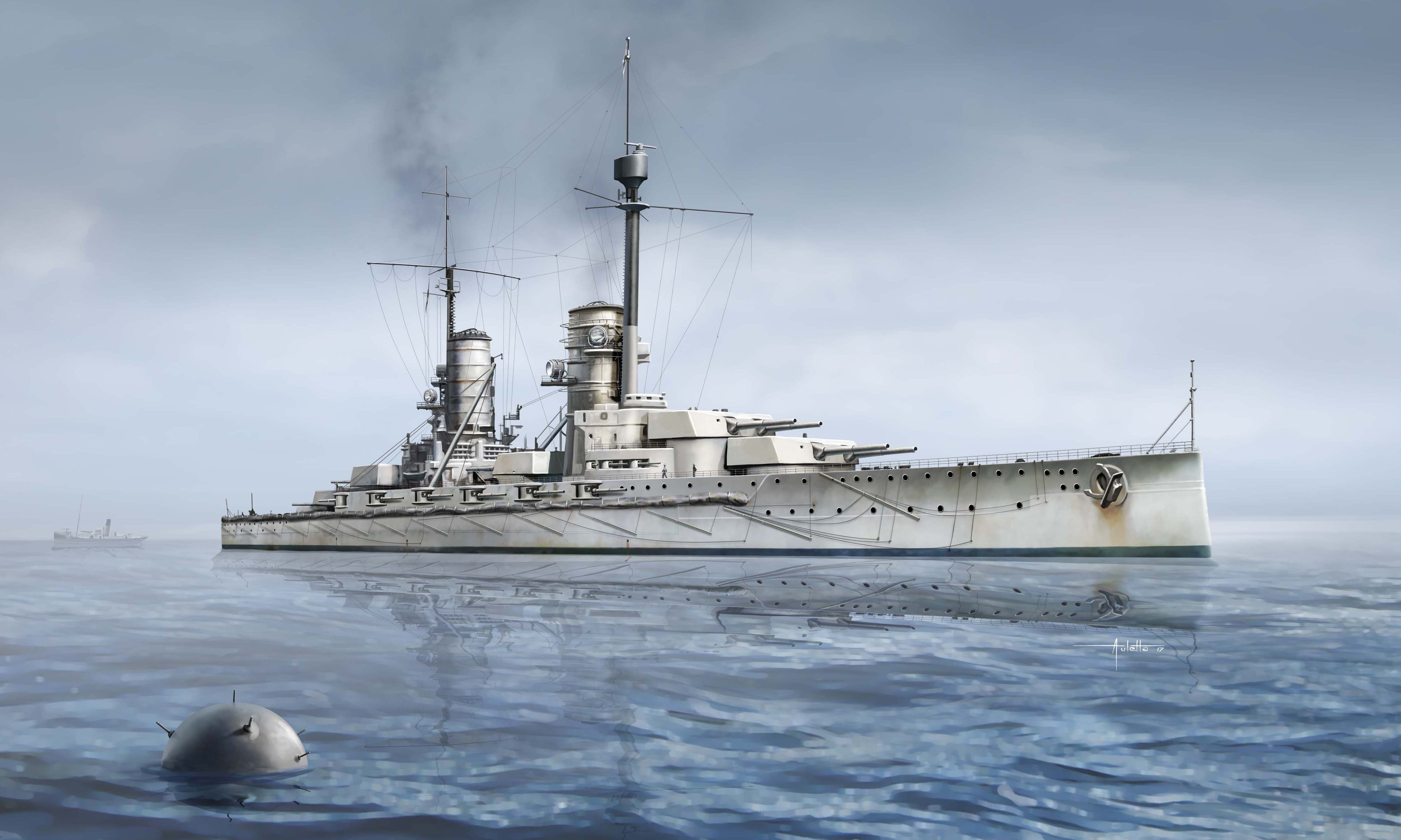 1/700 Kronprinz (full hull & waterline), WWI German Battleship