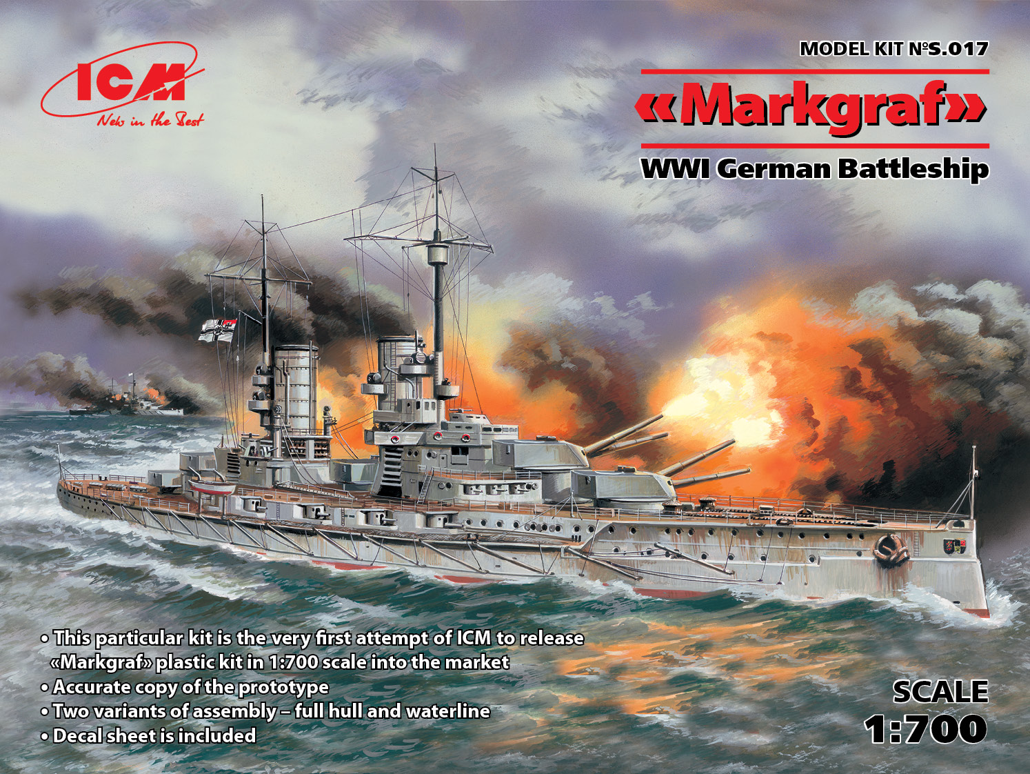 1/700 Markgraf (full hull & waterline), WWI German Battleship