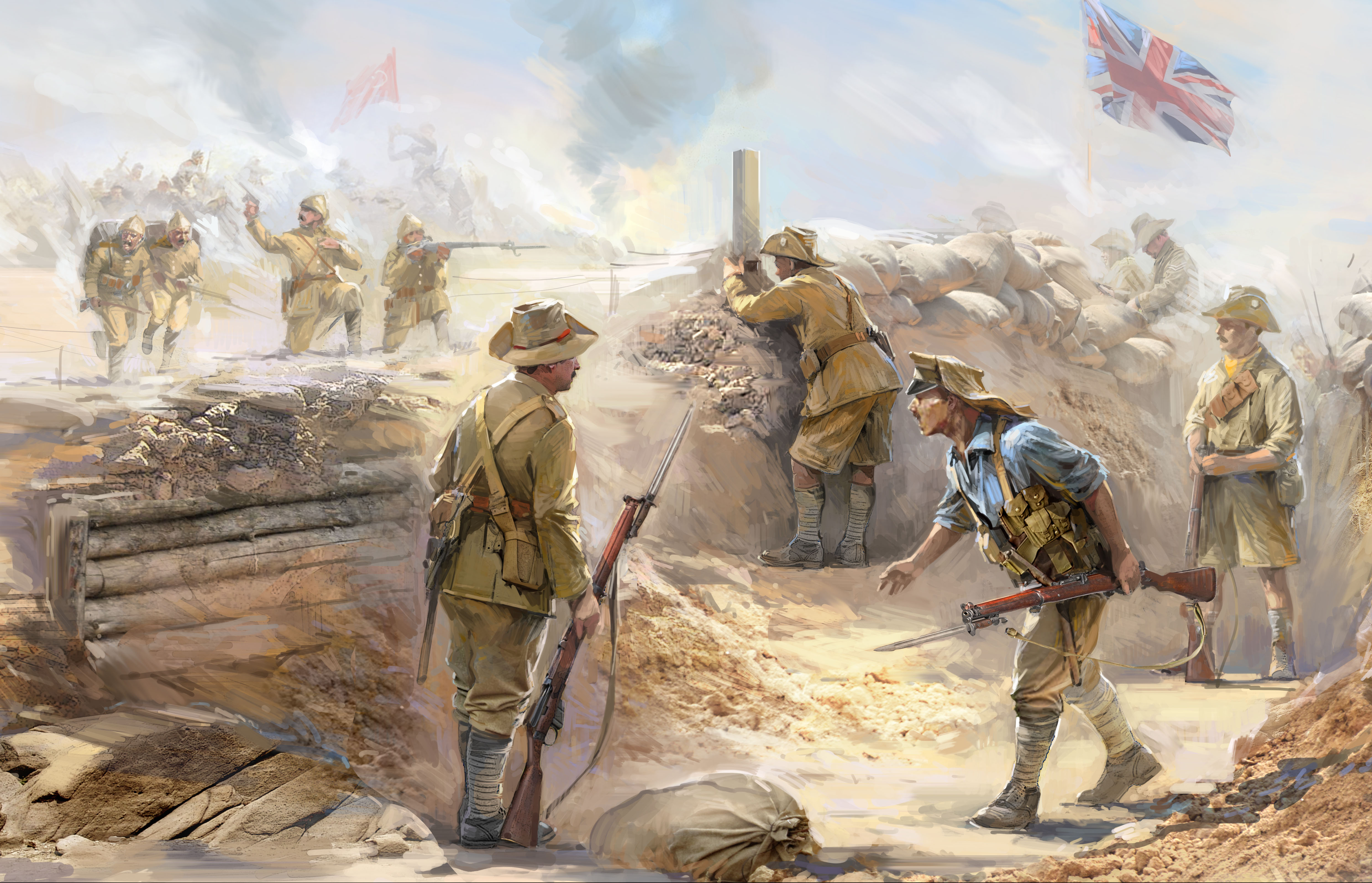 Gallipoli (1915)   (ANZAC Infantry (4 figures), Turkish Infantry (4 figures))
