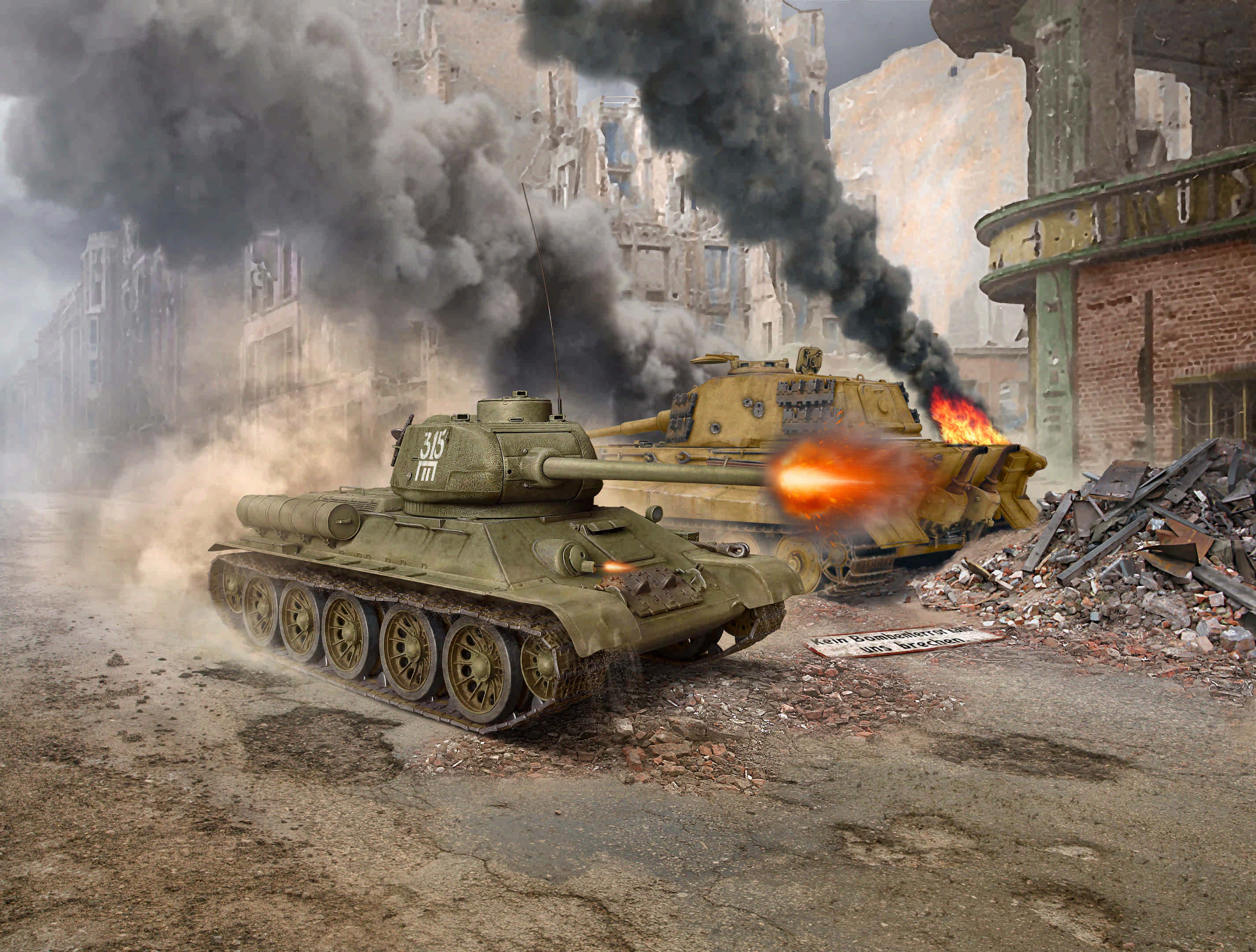 1/35 Battle of Berlin (April 1945) (T-34-85, King Tiger)