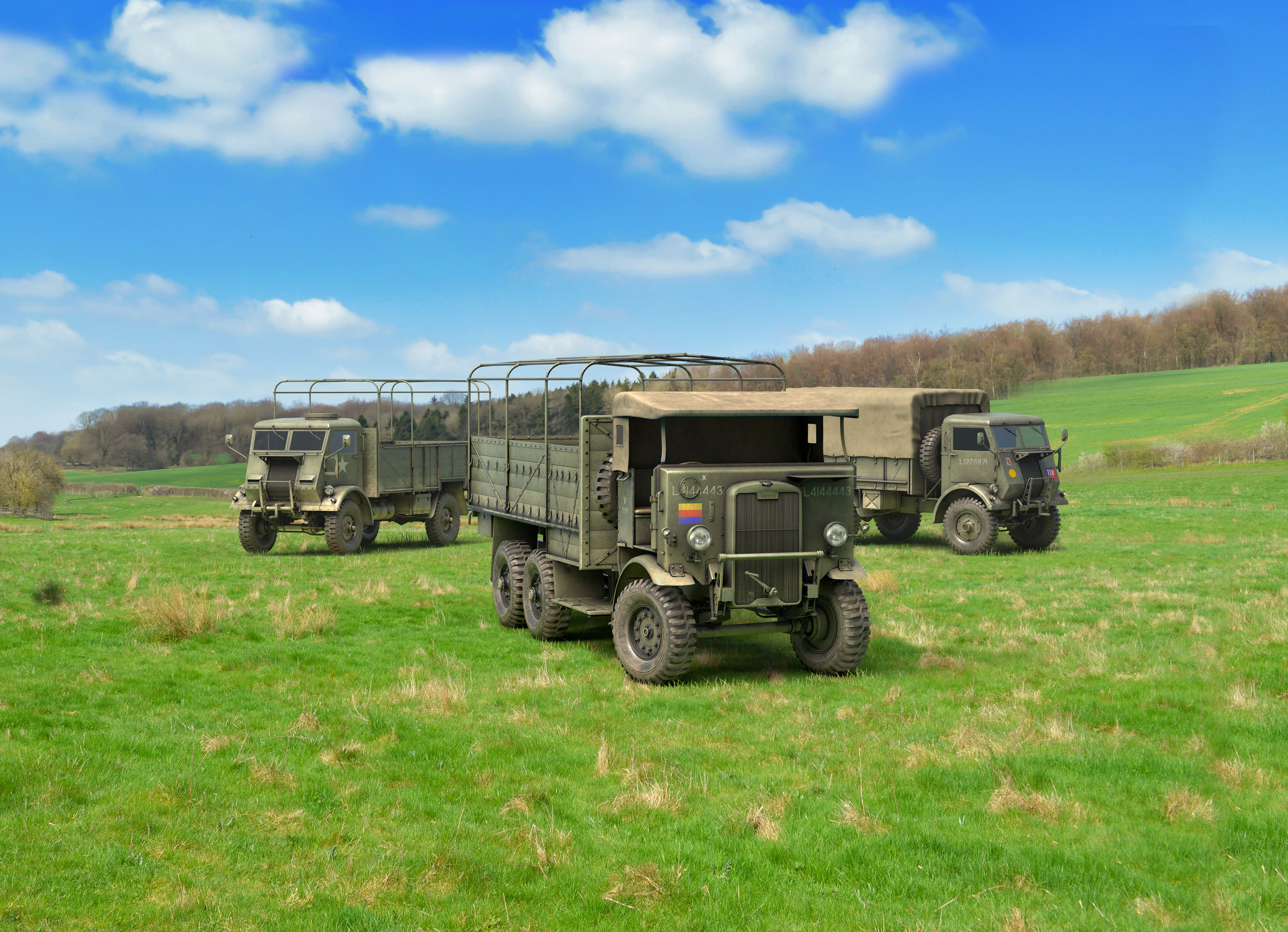 WWII British Trucks (Model W.O.T. 6, Model W.O.T. 8, Leyland Retriever General Service)