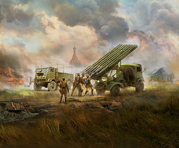 WWII Red Army Rocket Artillery (BM-13-16 on W.O.T. 8 chassis, Model W.O.T. 6, WWII Soviet BM-13-16 MLRS Vehicle Crew, RKKA Drivers (1943-1945))