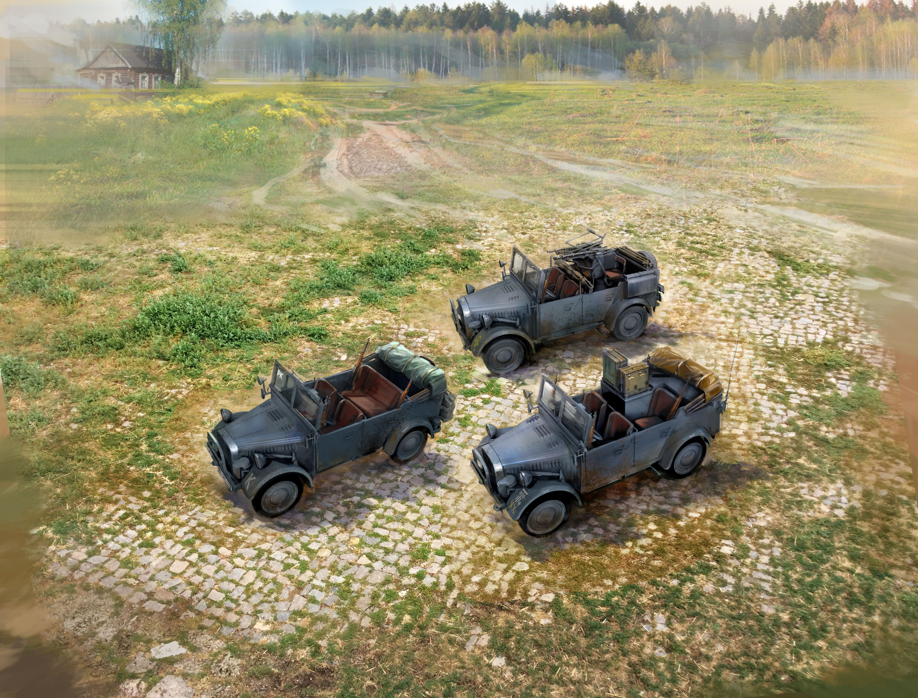 1/35 WWII Wehrmacht le.gl.Einheitz-Pkw (le.gl.Pkw Kfz.1, le.gl.Einheitz-Pkw Kfz.2, le.gl.Einheitz-Pkw Kfz.4)