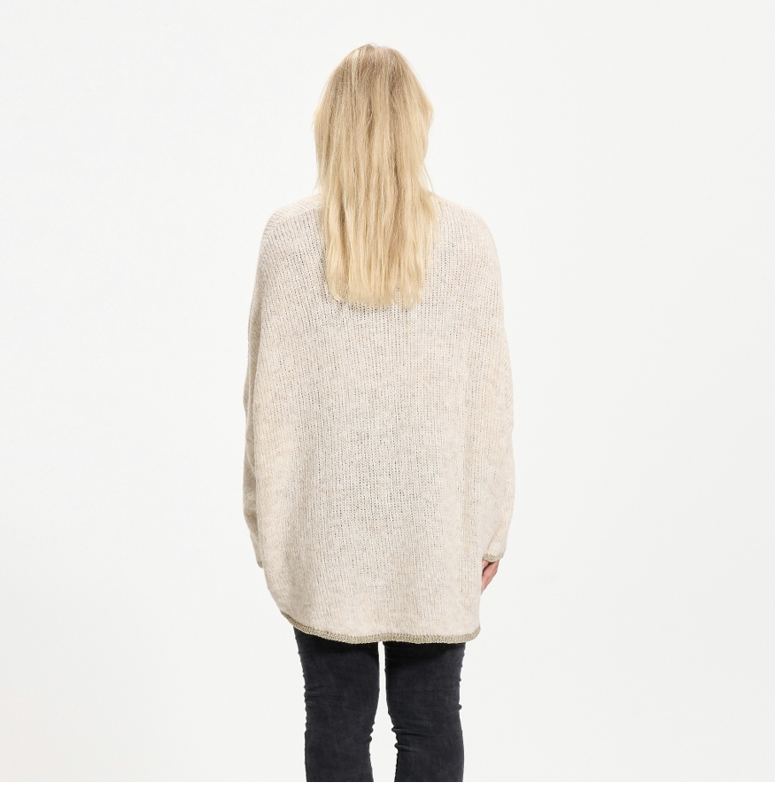 Oohlala Beige Stickad tröja  - 3