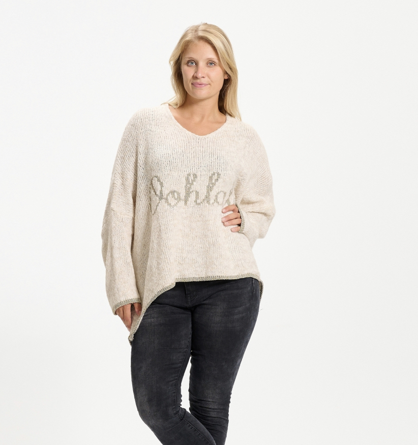 Oohlala Beige Stickad tröja  - 4