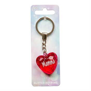 Nyckelring, Glitter heart - Mamma