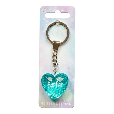 Nyckelring, Glitter heart - Farfar