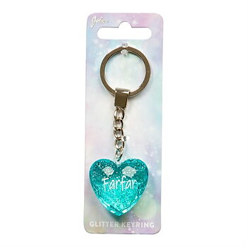 Nyckelring, Glitter heart - Farfar
