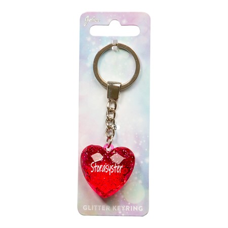 Nyckelring, Glitter heart - Storasyster