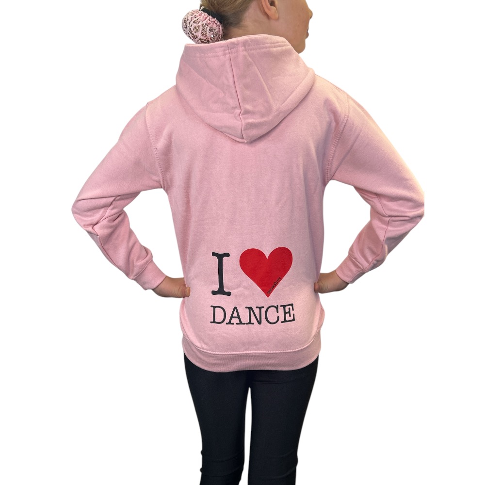 Showstore - Kids - Zip Hoodie med  "I Love Dance" tryck