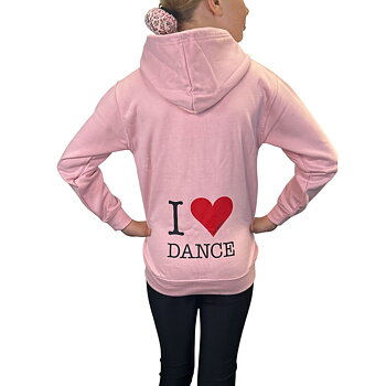 Showstore - Kids - Zip Hoodie med  "I Love Dance" tryck