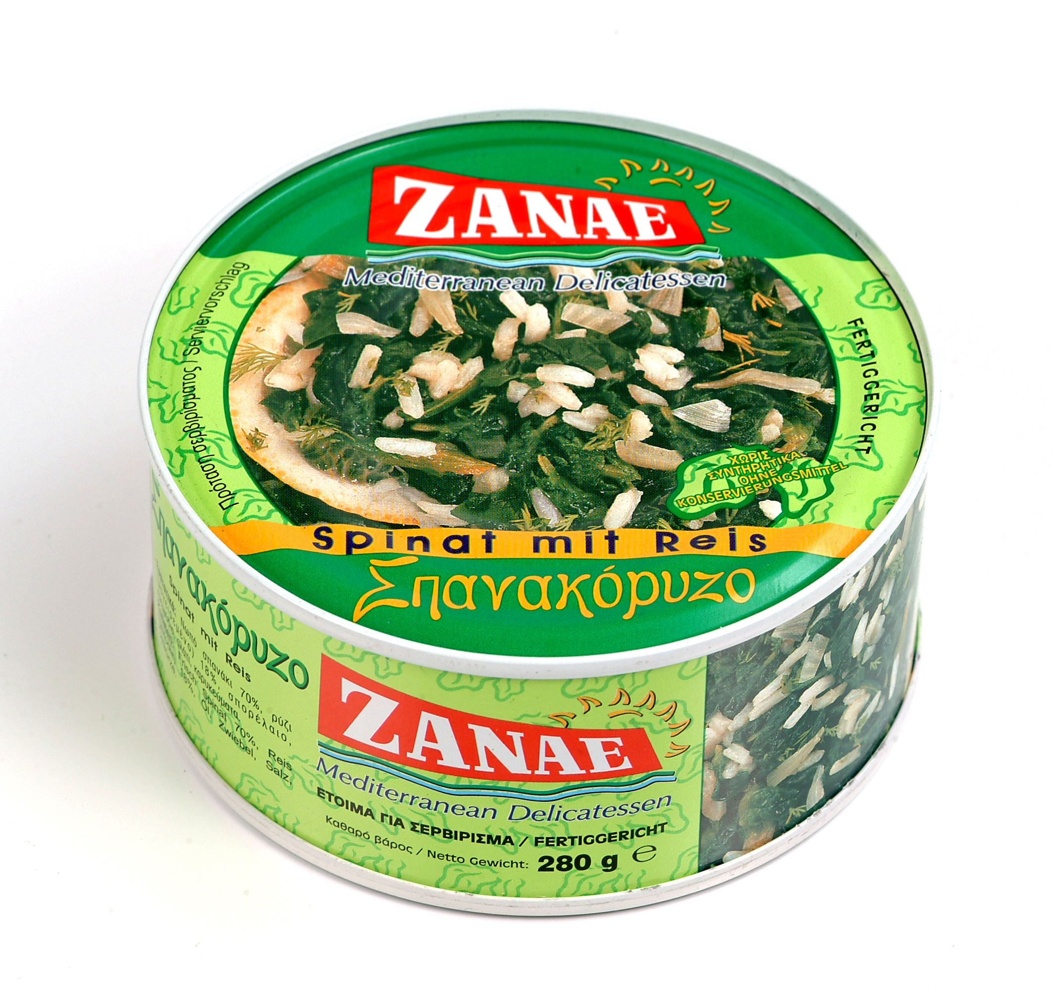zanae, spenat med ris 280g